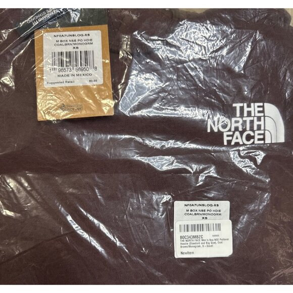 The North Face NSE Box Pullover Hoodie Men’s XS Coal Brown Monogram NWT MSRP $60 - Picture 6 of 7